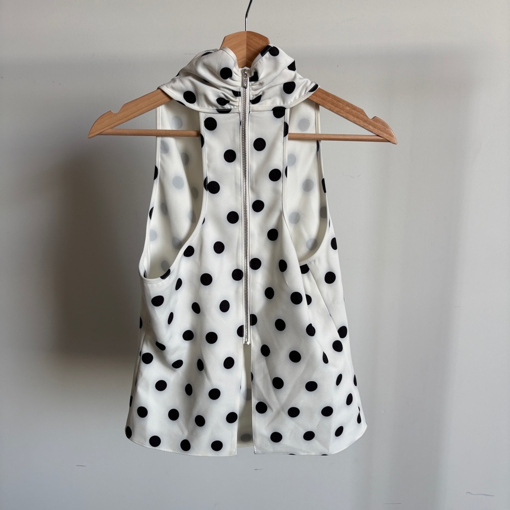 $298 NWT Et Ochs “Julia” Top in Large Dot Ivory Sz 4 - Picture 9 of 13